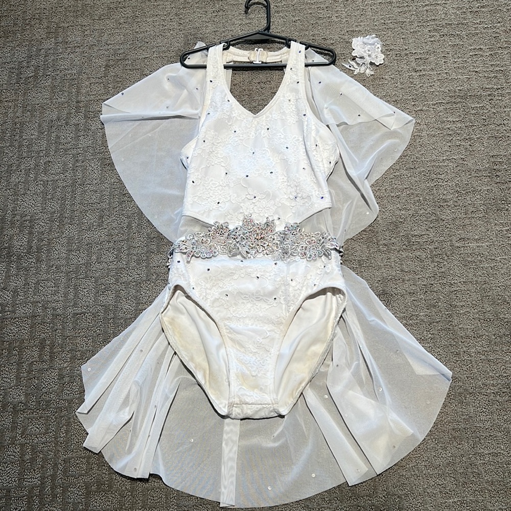 White lyrical dance costume